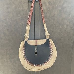 Canvas leather/hide bag